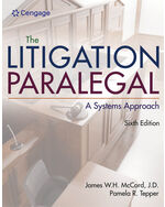 MindTap Paralegal, 1 term (6 months) Instant Access for McCord/Tepper’s The Litigation Paralegal: A Systems Approach